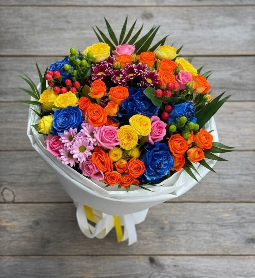 Букет цветов из: Розы и Хризантемы в Фаустово