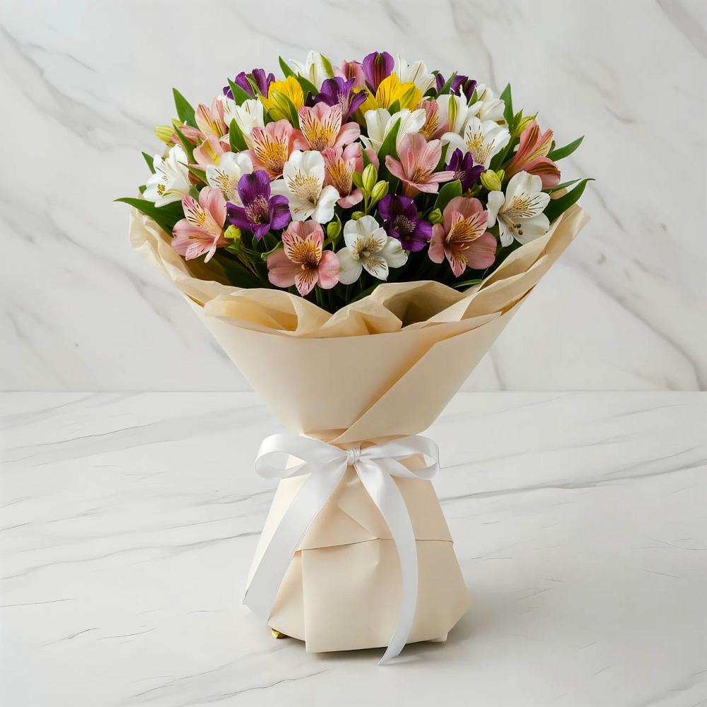 Букет цветов из: Альстромерии в Фаустово