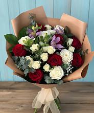 Букет цветов из:  Розы и Альстромерии в Фаустово