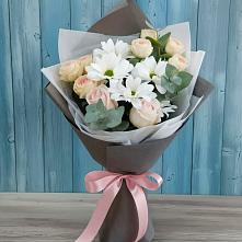 Букет цветов из:  Хризантемы и Розы в Фаустово