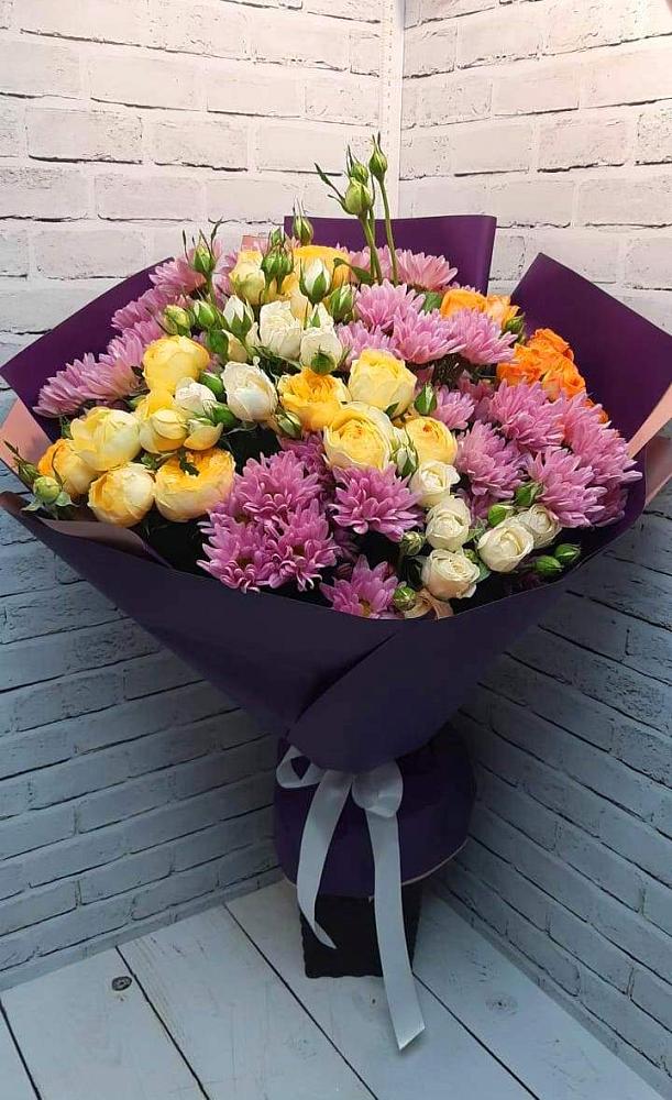 Букет цветов из: Хризантемы и Розы в Фаустово