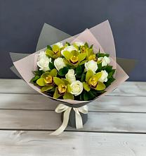 Букет цветов из:  Орхидеи и Розы в Фаустово