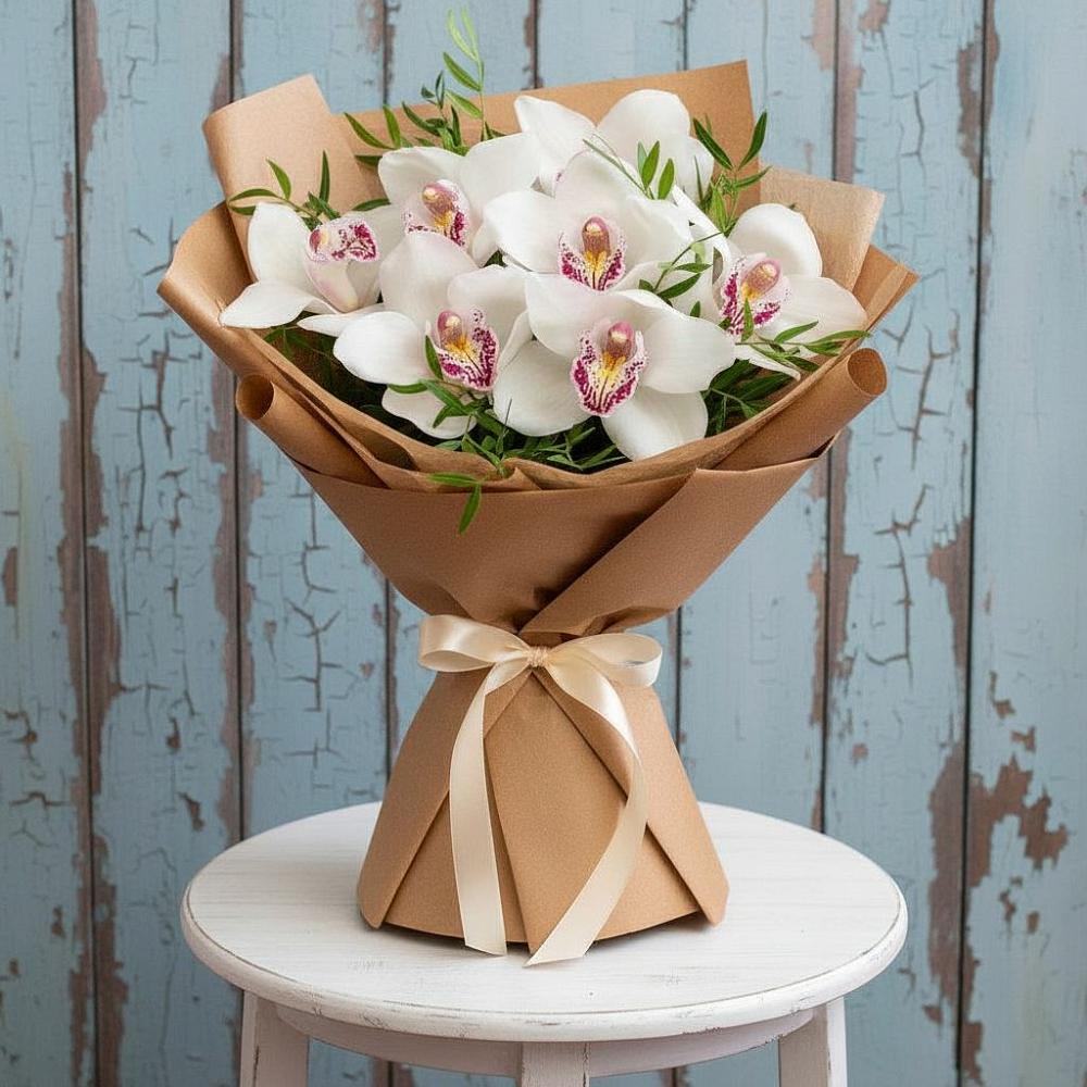 Букет цветов из: Орхидеи и Розы в Фаустово