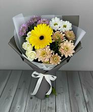 Букет цветов из:  Розы, Герберы и Хризантемы в Фаустово