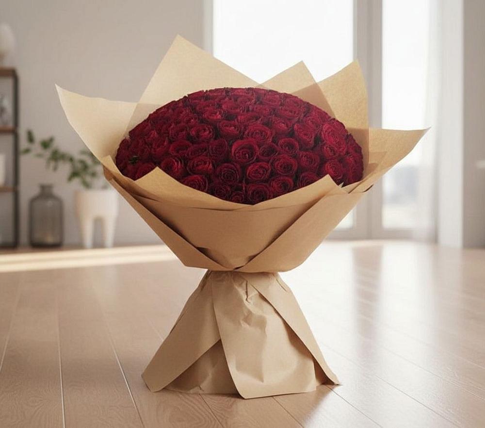 Букет 101 Красная роза в Фаустово