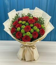 Букет цветов из:  Розы и Хризантемы #REPLACE_PRED# Фаустово