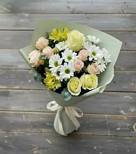 Букет цветов из:  Альстромерии, Розы и Хризантемы в Фаустово