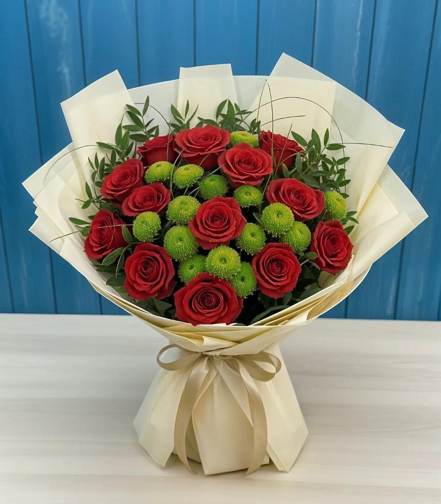 Букет цветов из: Розы и Хризантемы в Фаустово