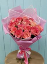 Букет 15 Розовых роз Равель в Фаустово
